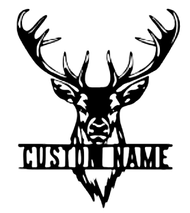 Deer Head with Custom Name