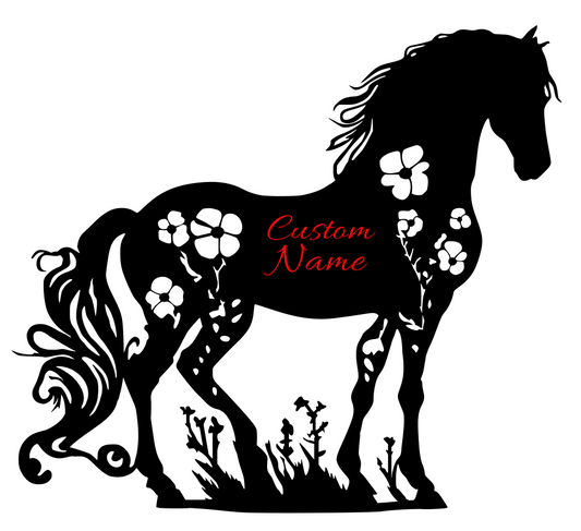 Floral Horse Custom Name