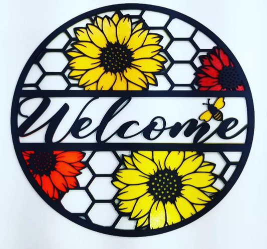 Sunflower Welcome Sign