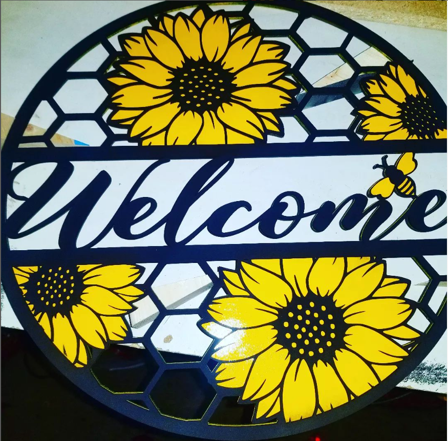 Sunflower Welcome Sign