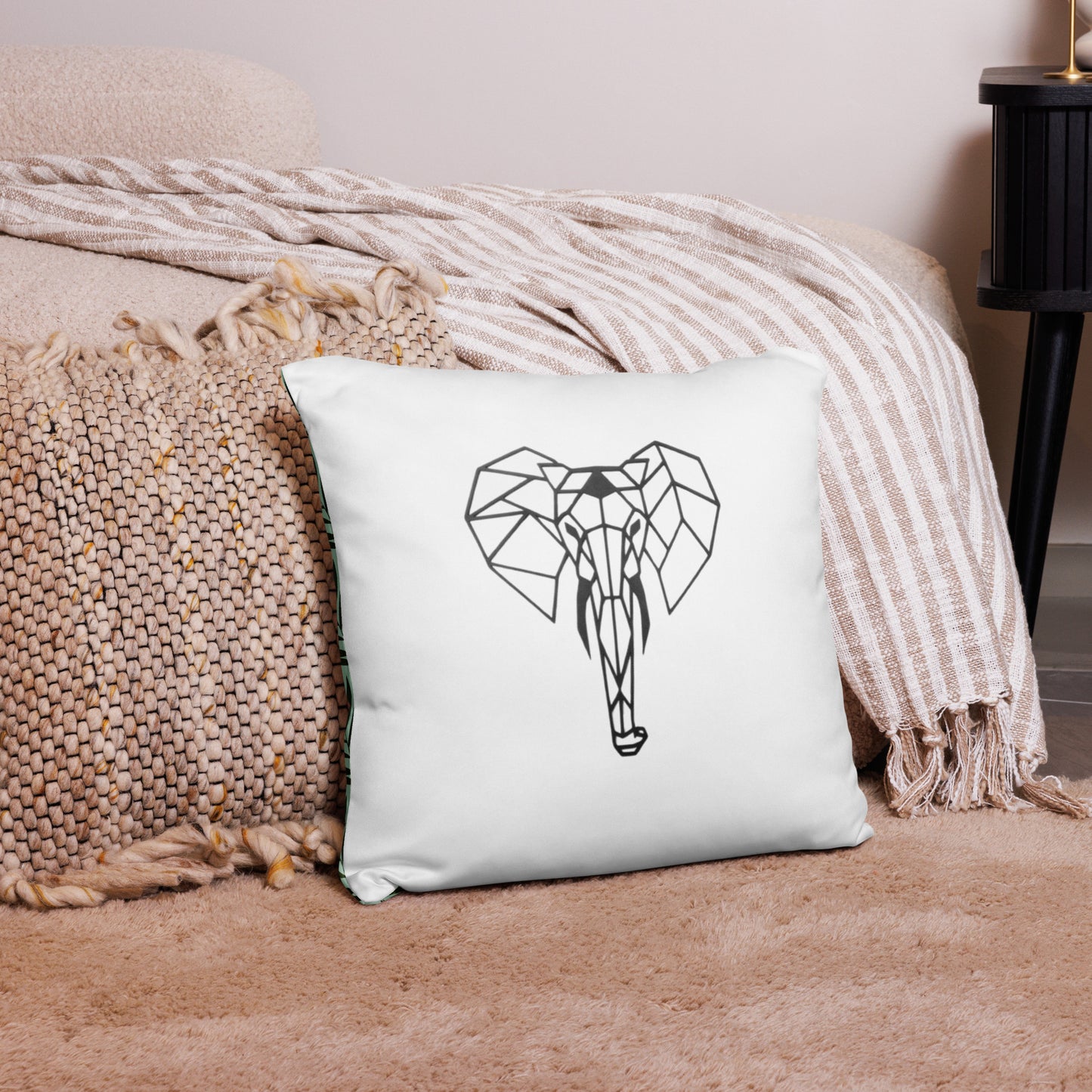 Wireframe Elephant  Pillow