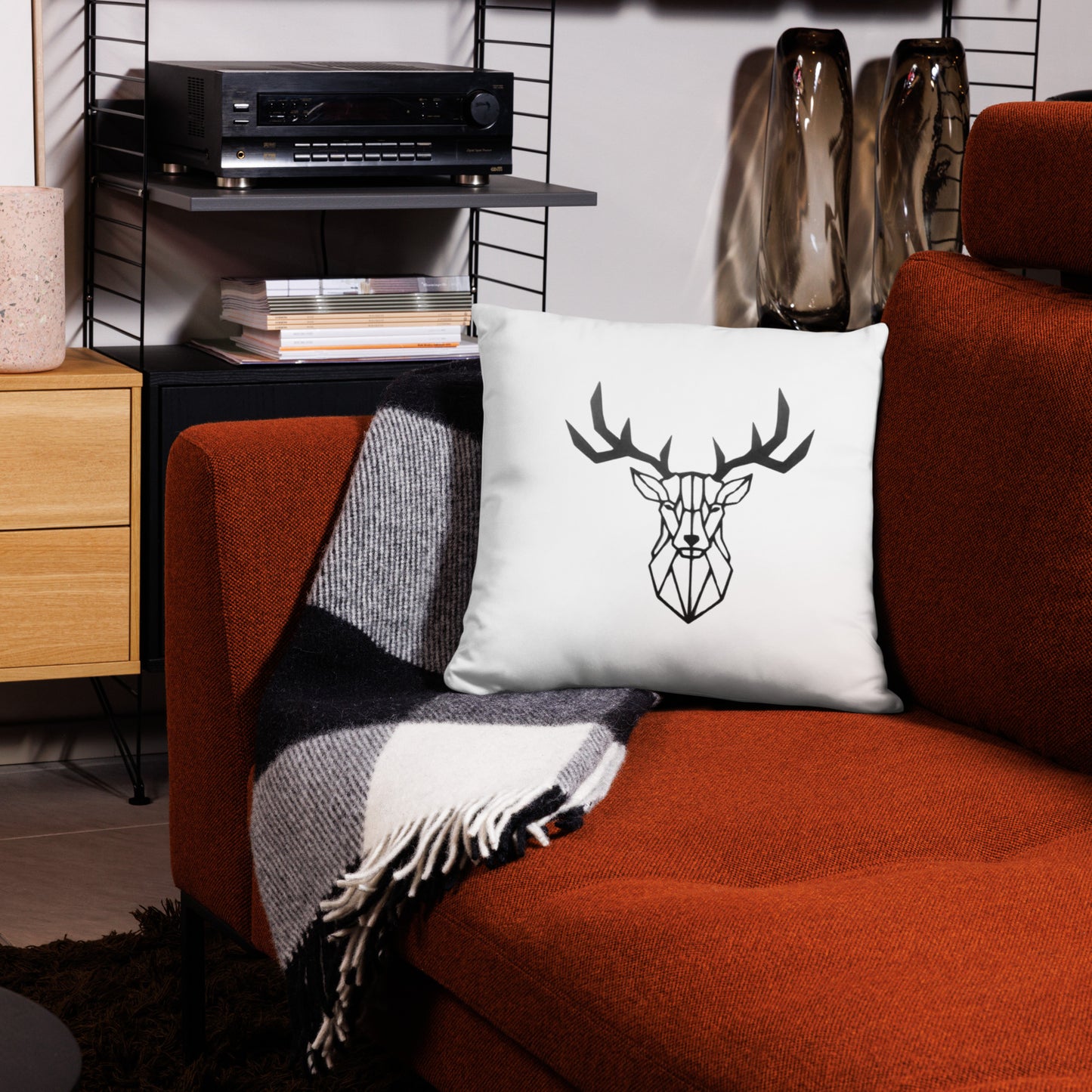 Wireframe Deer Pillow