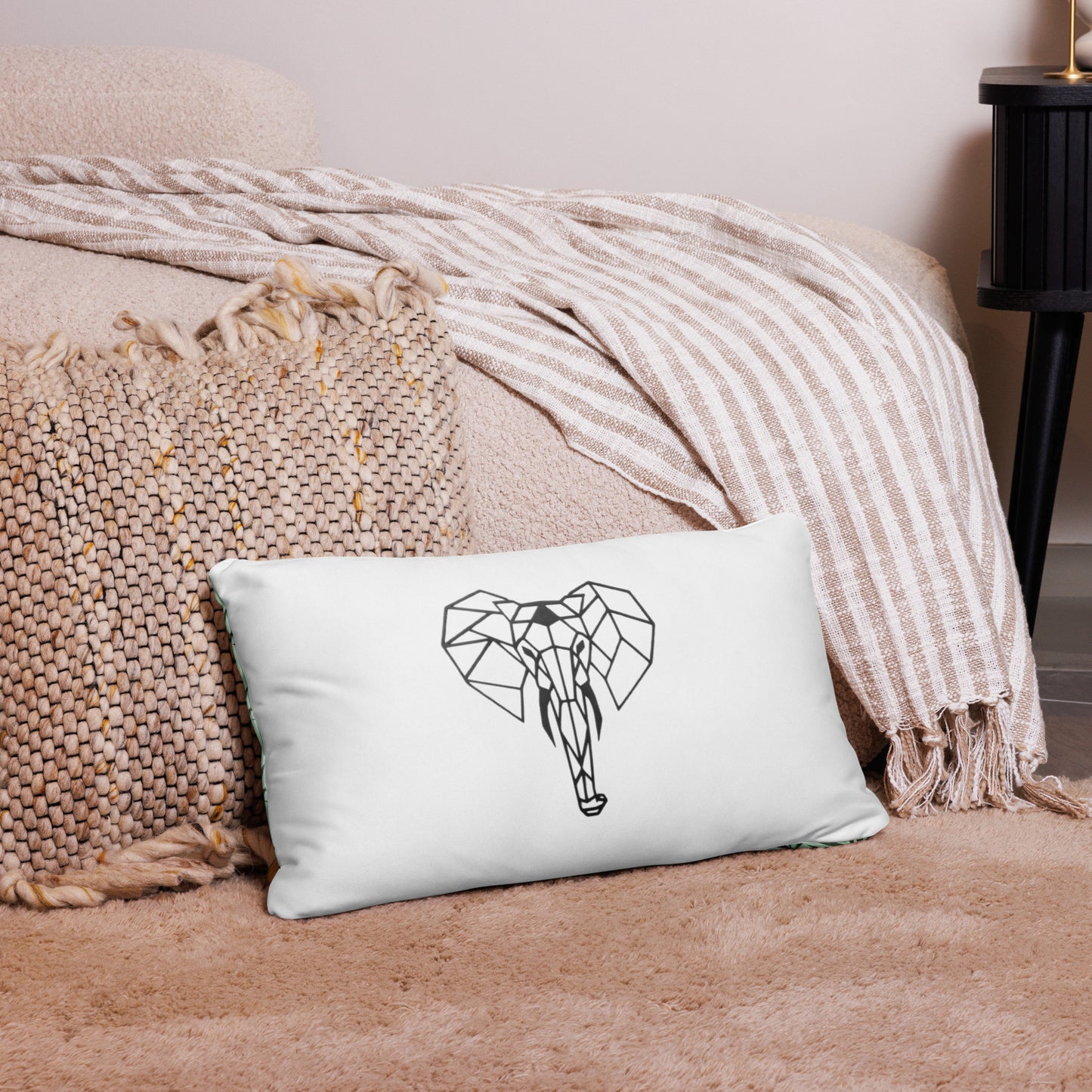 Wireframe Elephant  Pillow