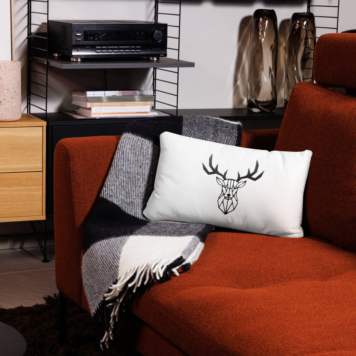 Wireframe Deer Pillow