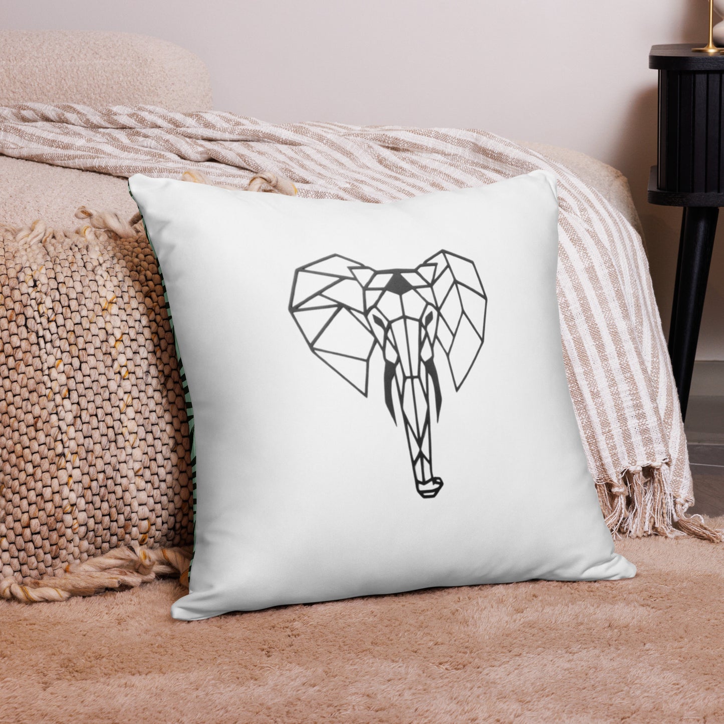 Wireframe Elephant  Pillow