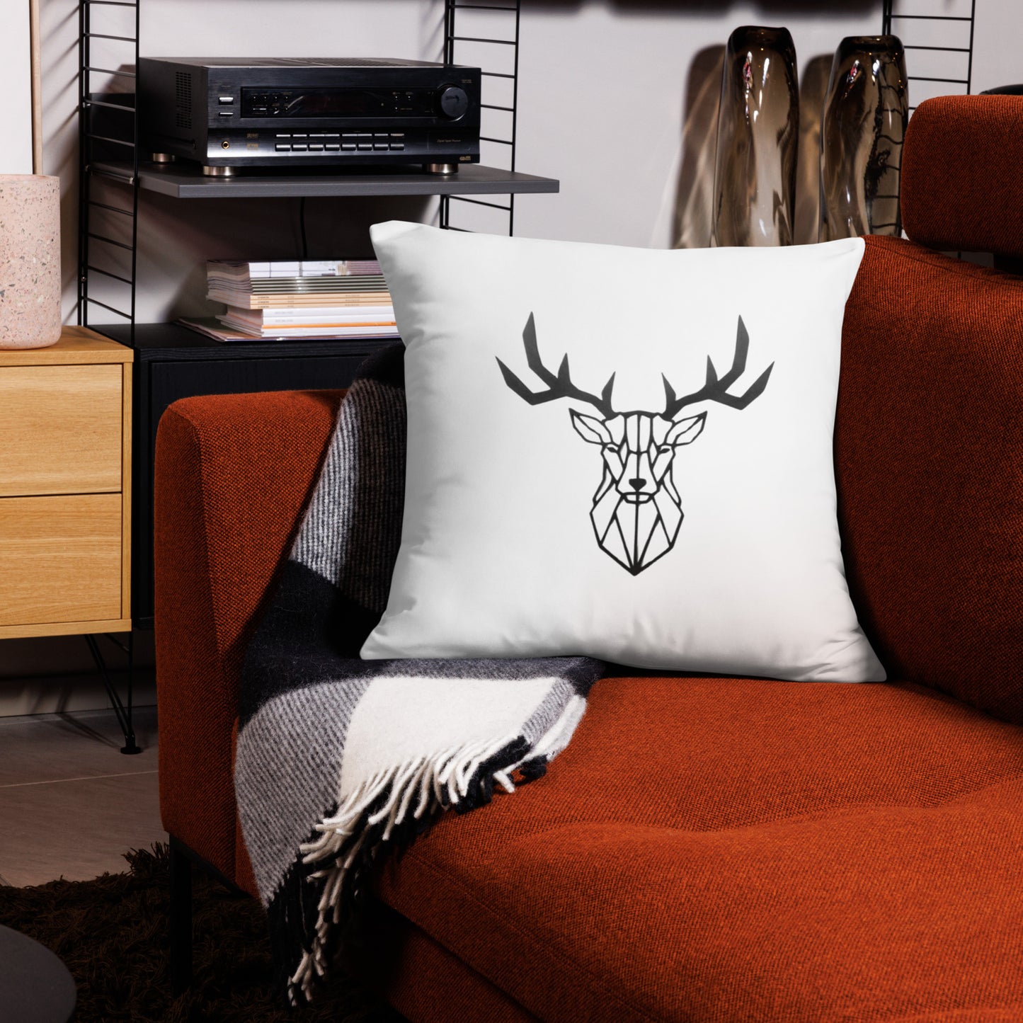 Wireframe Deer Pillow