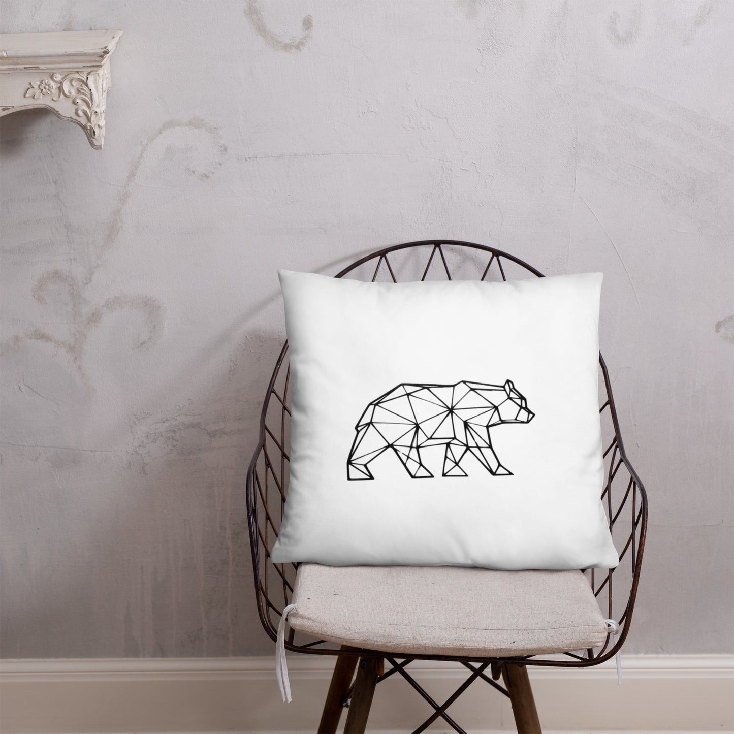 Wireframe Bear Pillow