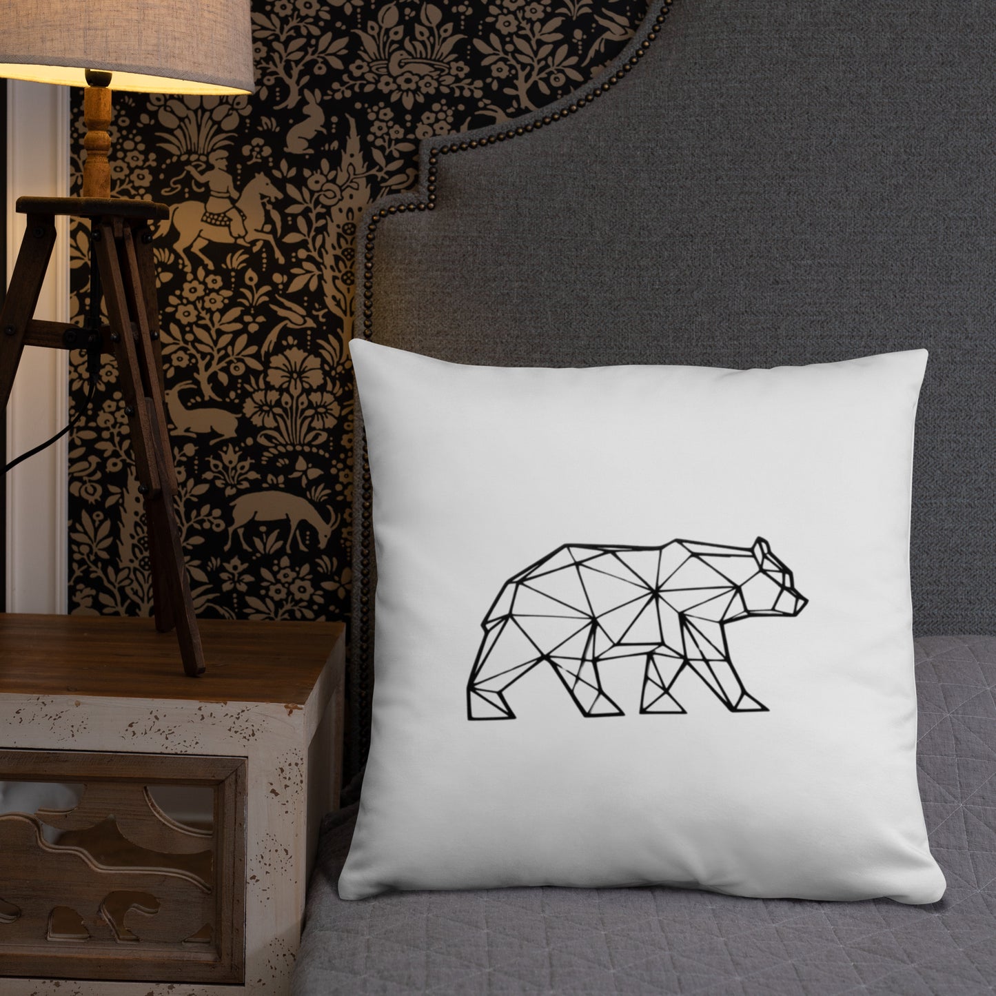 Wireframe Bear Pillow