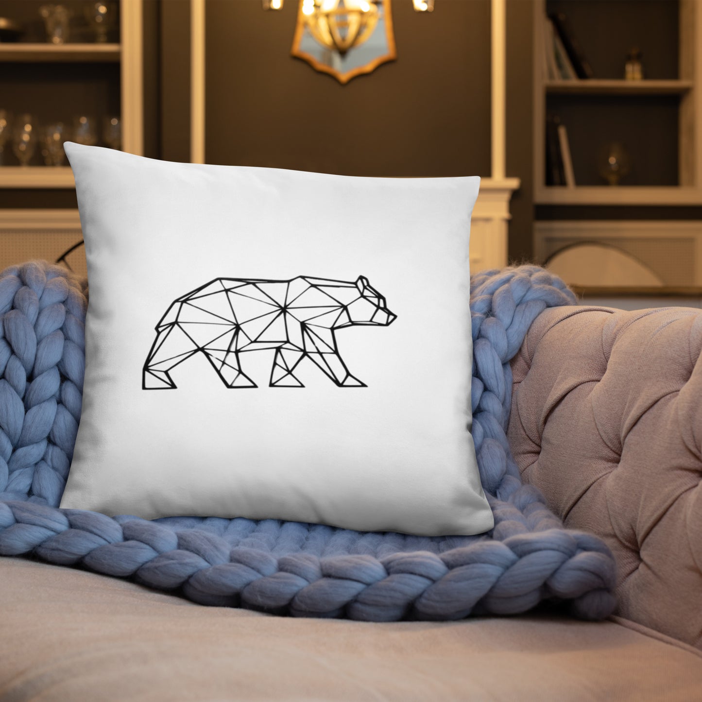 Wireframe Bear Pillow