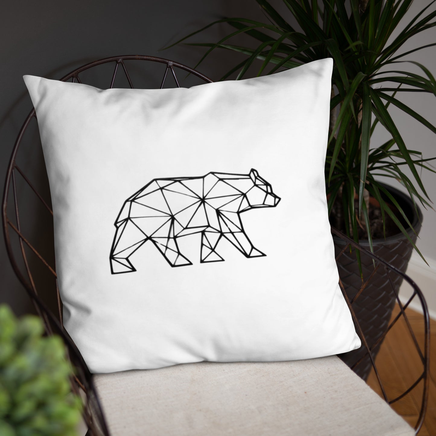 Wireframe Bear Pillow