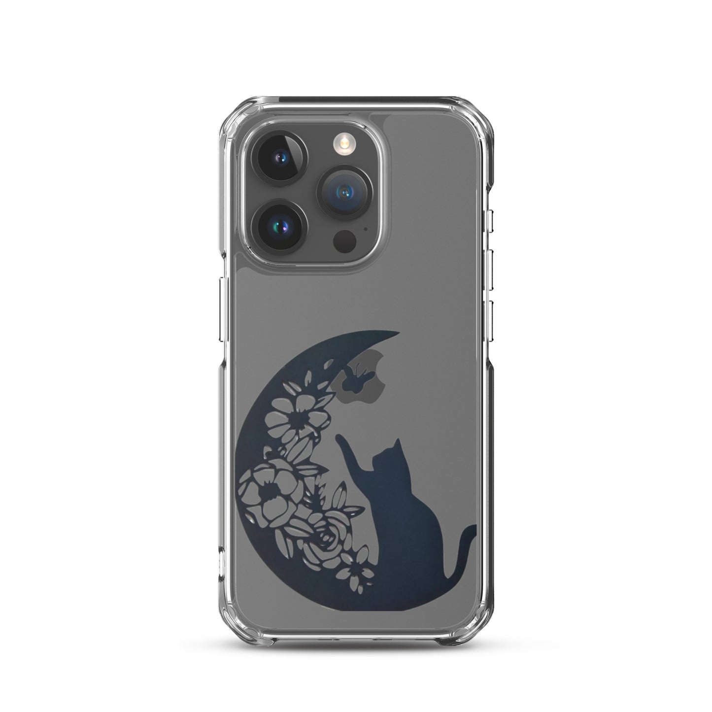 Clear Case for iPhone - Cat on Floral Moon