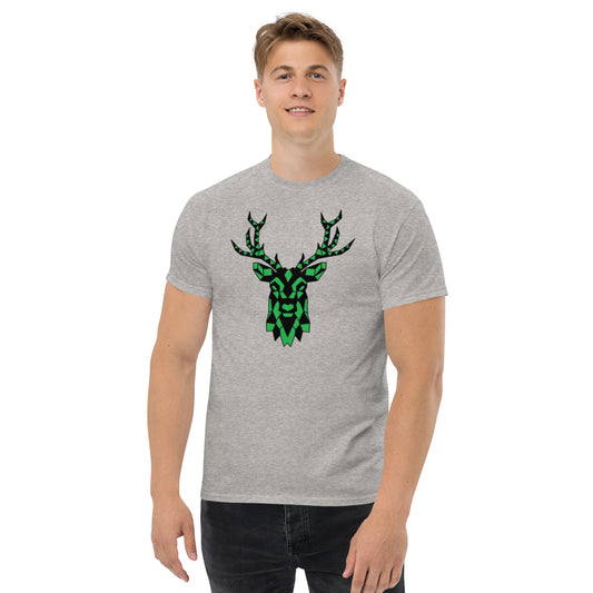 Men's classic Tee Green Plaid Deer